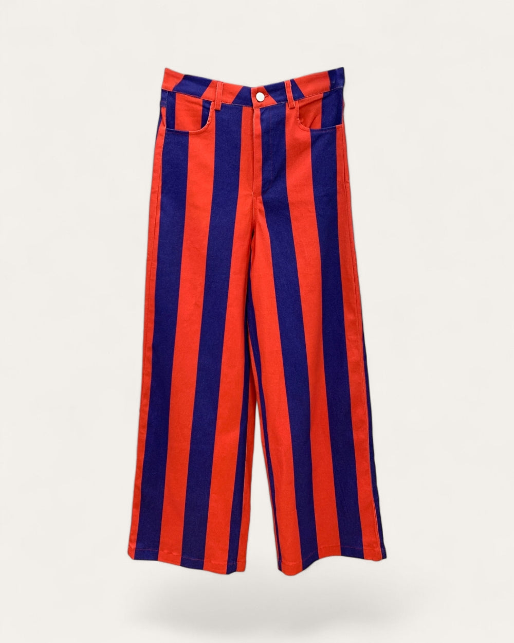 Bold Contrast Stripe Wide-Leg Pants - Zilvina