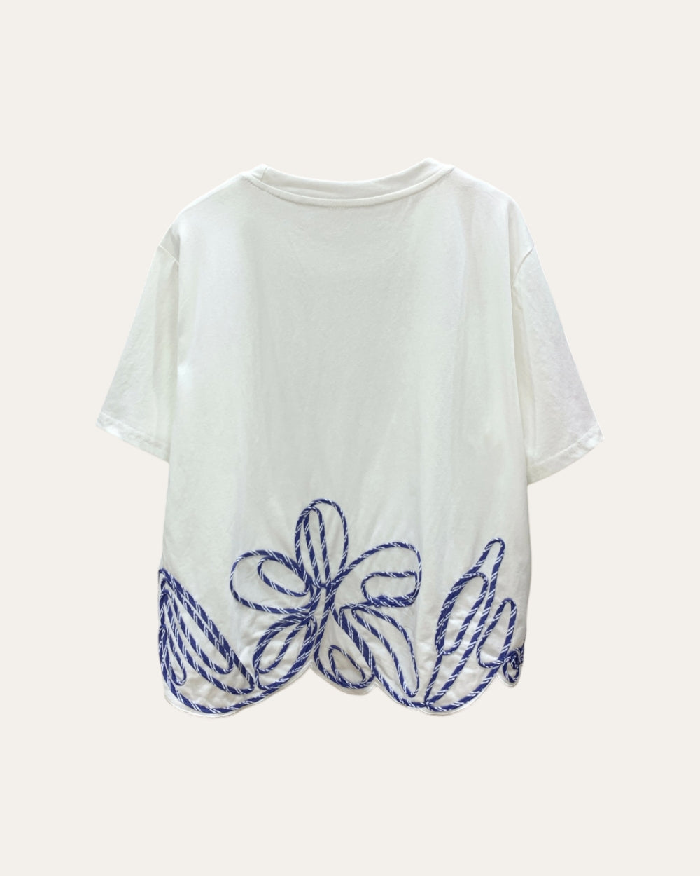 Botanical Embroidered Hem Tee - Zilvina