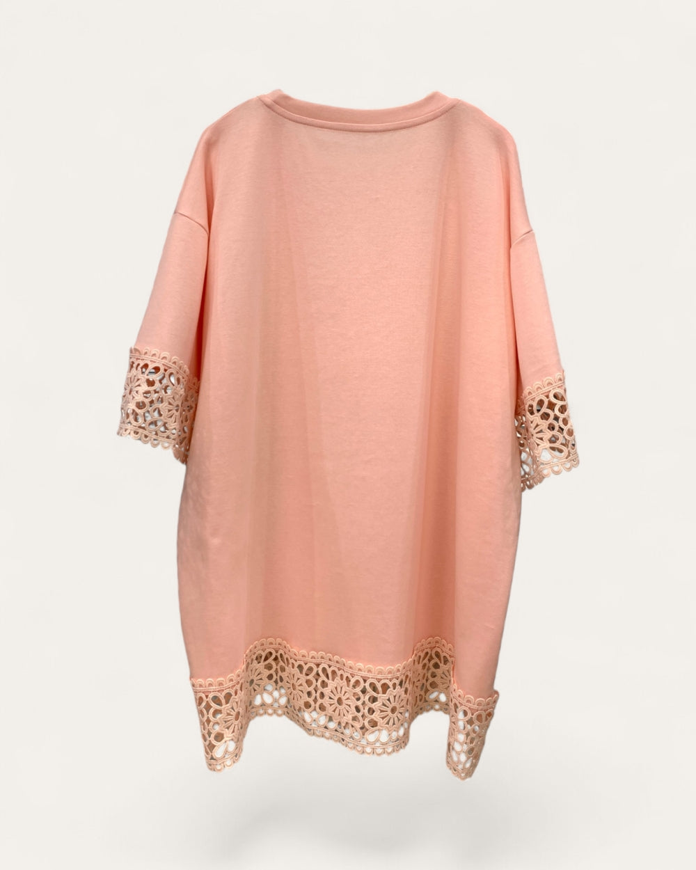 Bow Detail Lace Trim Tunic Top - Zilvina