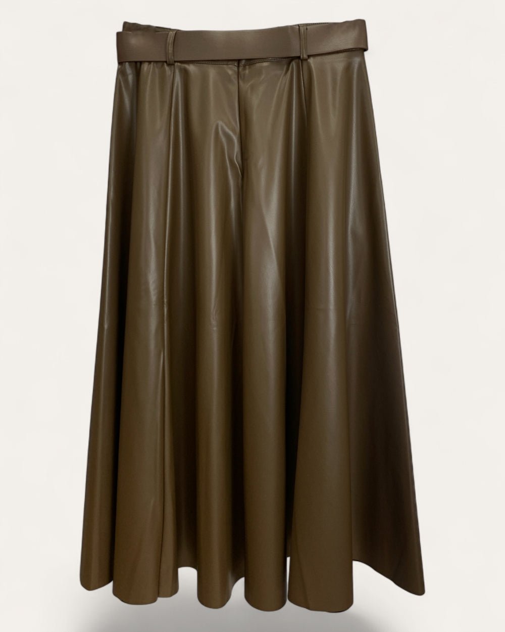 Brown A - Line Belted Skirt - Zilvina