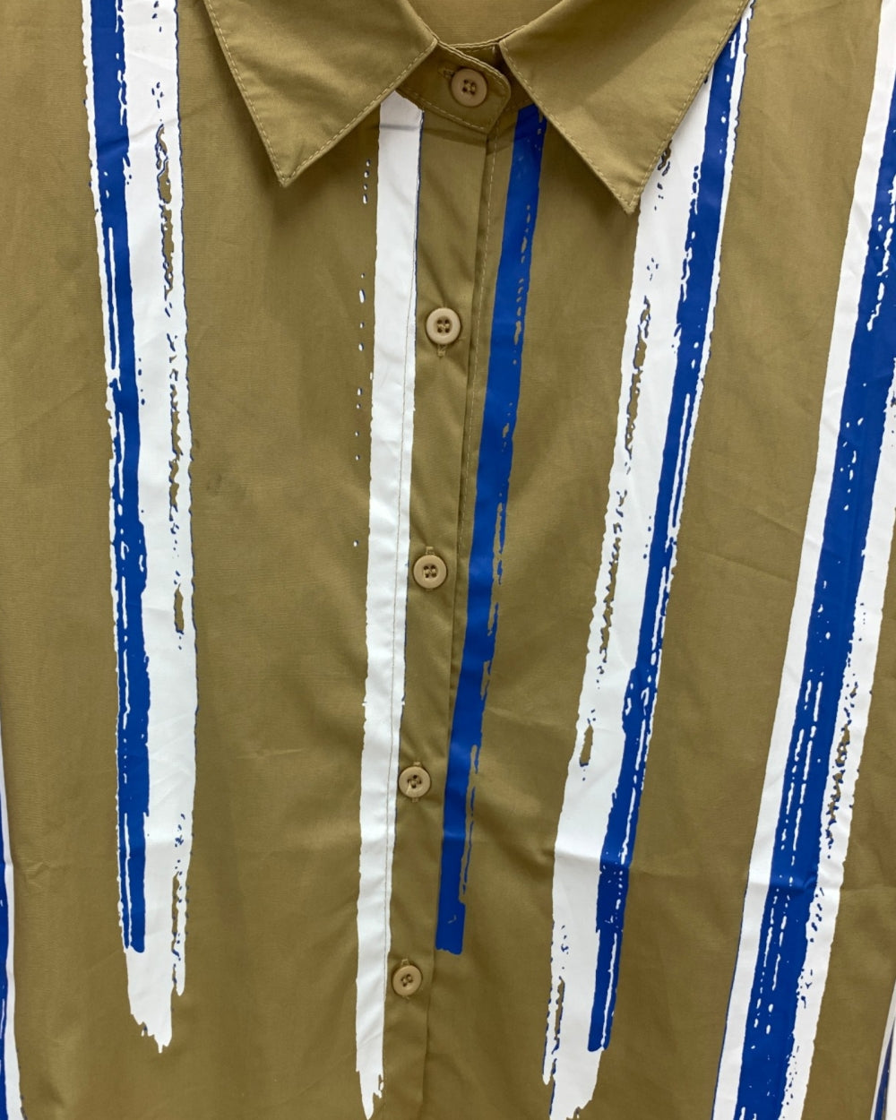 Brush Stripe Button-Up Shirt - Zilvina