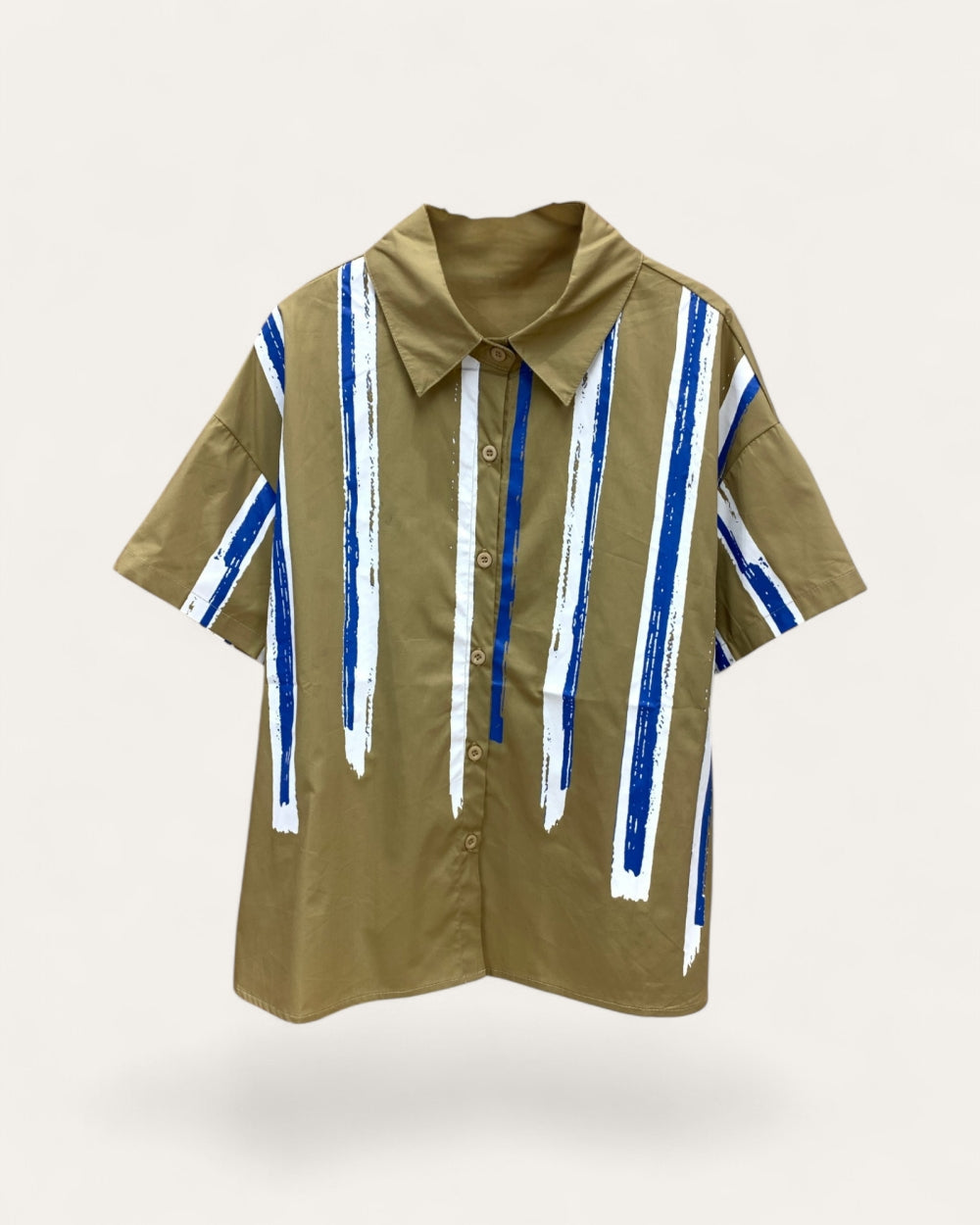 Brush Stripe Button-Up Shirt - Zilvina