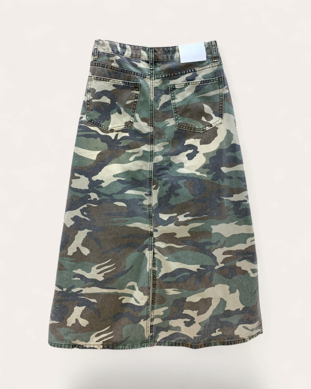 Camo Denim Maxi Skirt - Zilvina