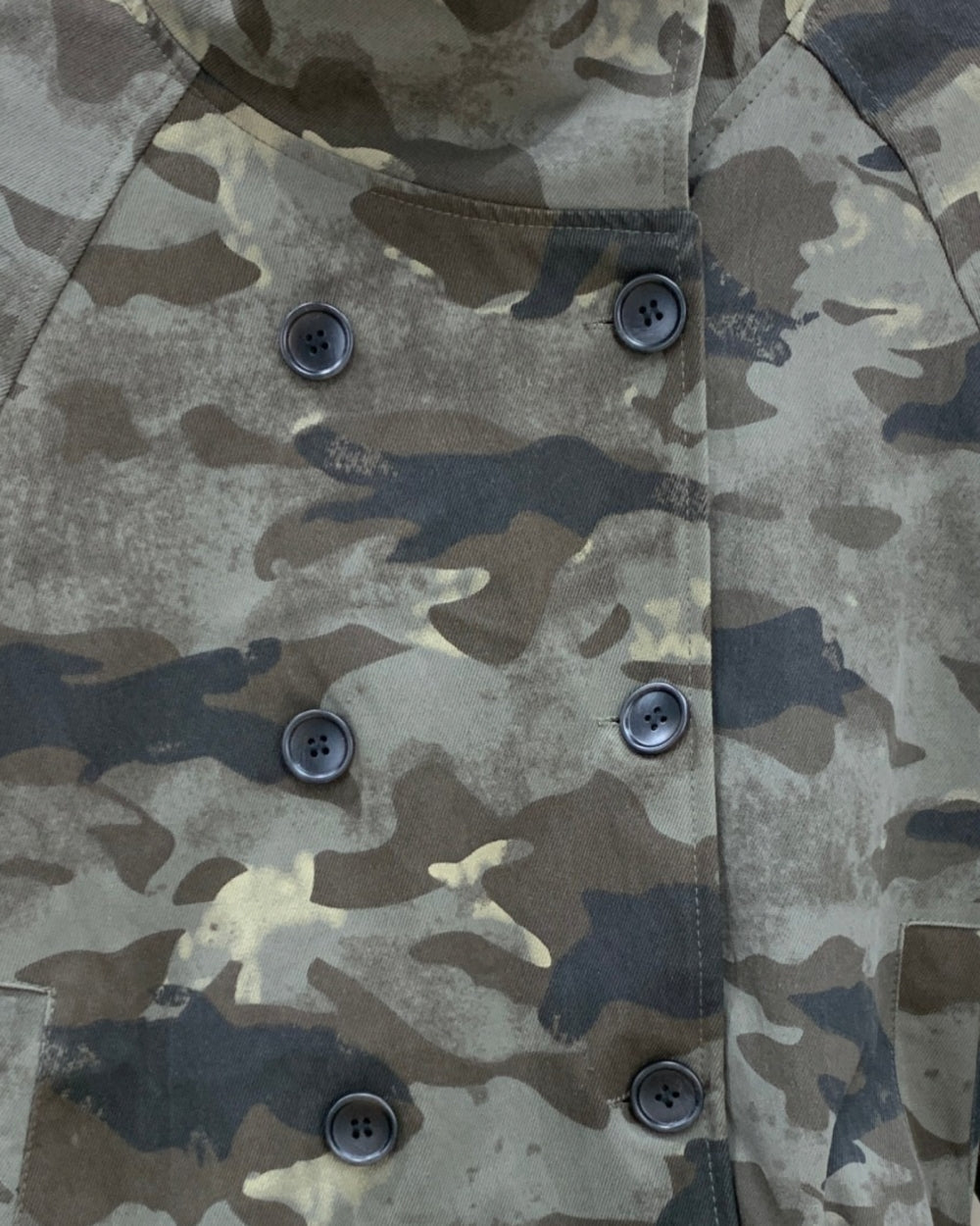 Camo Double-Breasted Moto Jacket - Zilvina