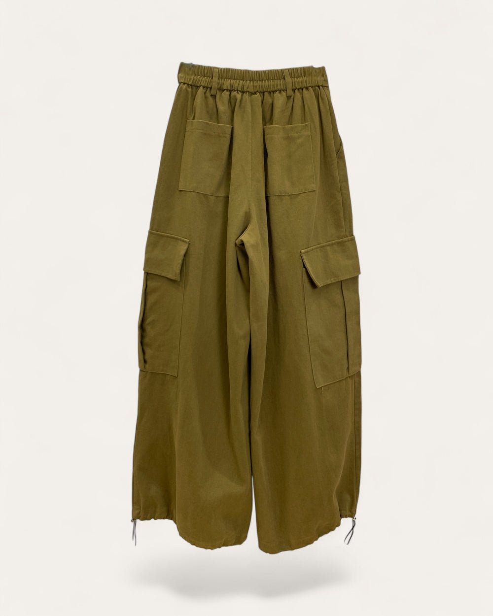 Cargo Wide Pants with Scarf Accent - Zilvina