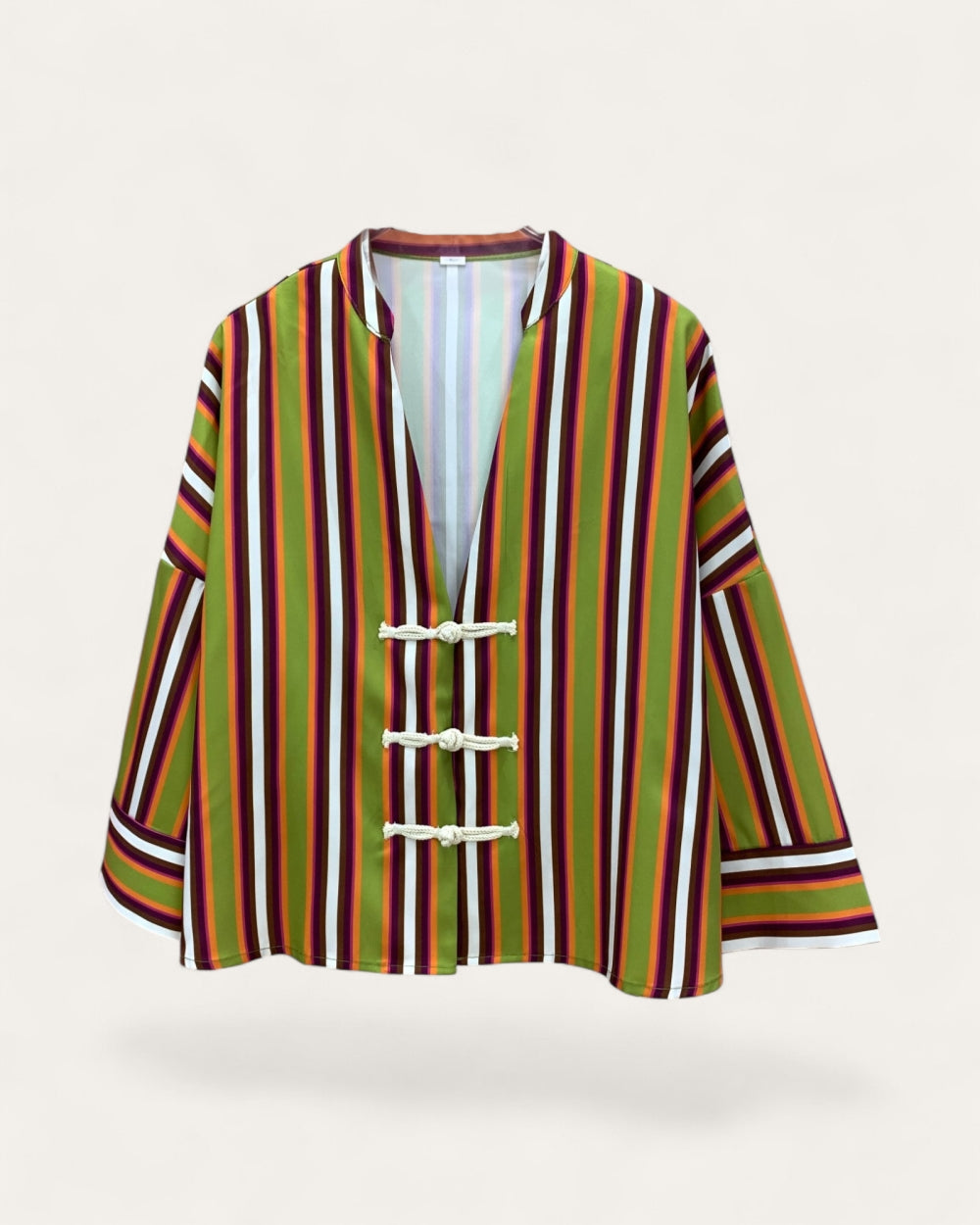 Carnival Stripe Toggle Blouse - Zilvina