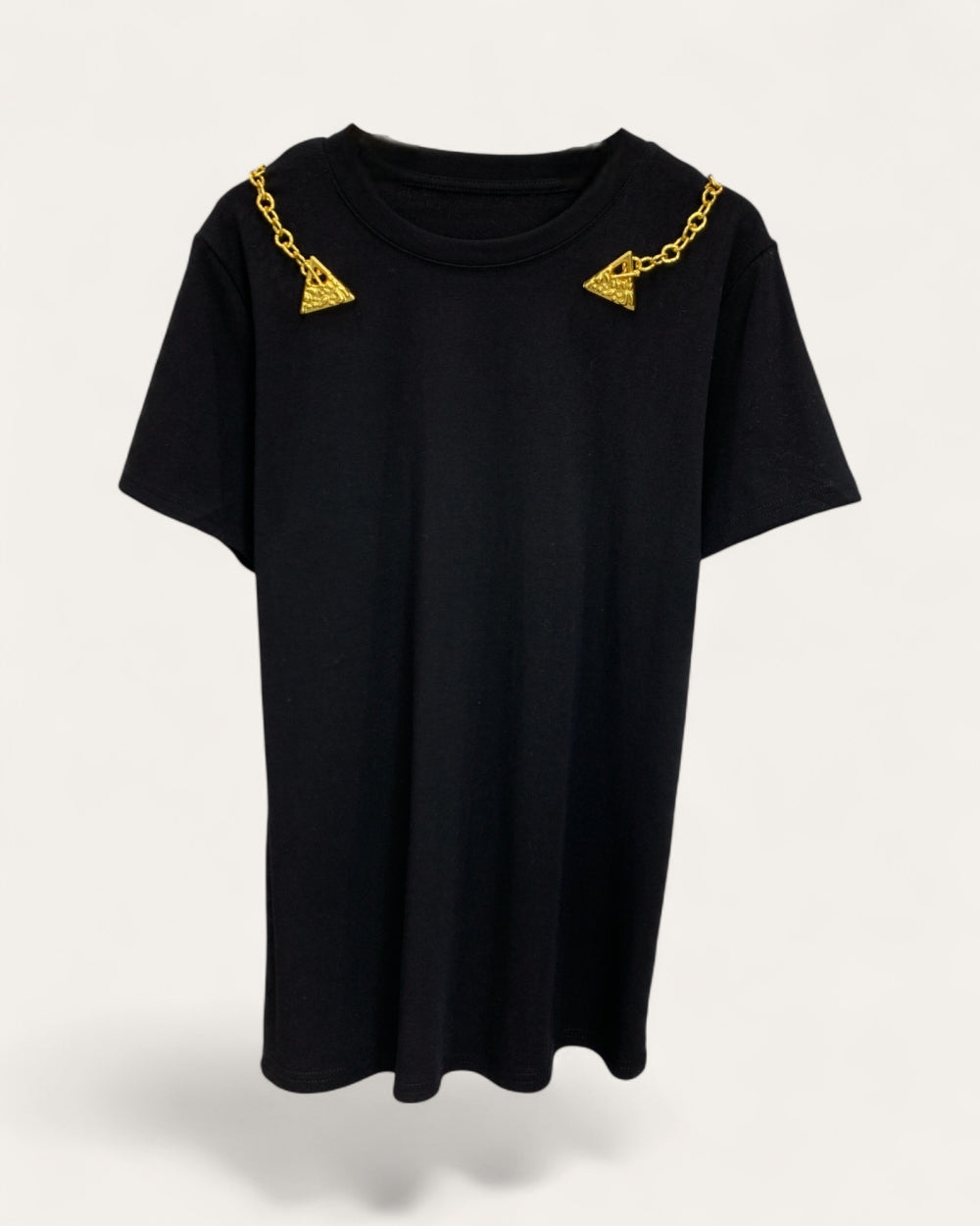 Chain Shoulder Detail Tee - Zilvina