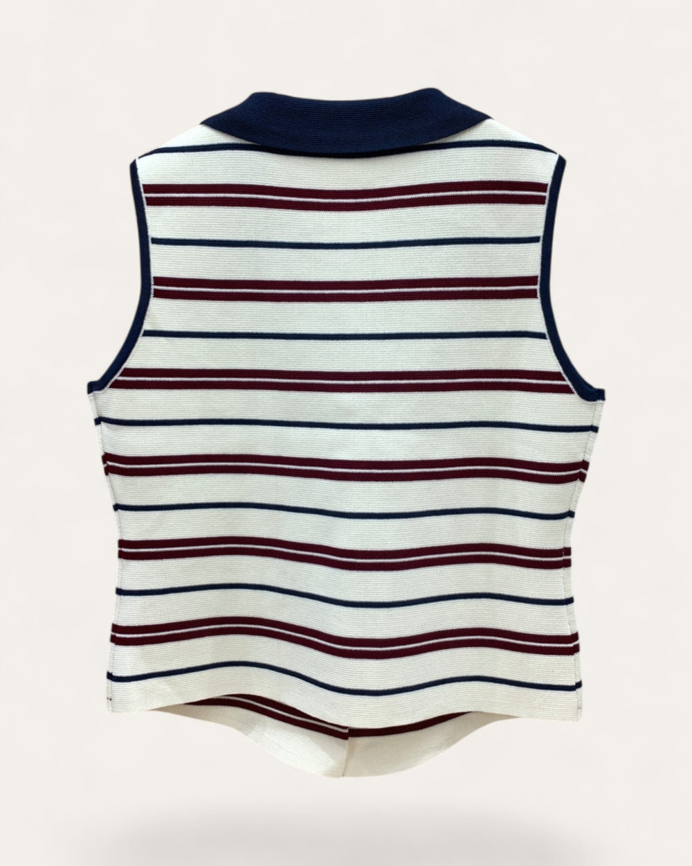 Collared Stripe Knit Vest - Zilvina