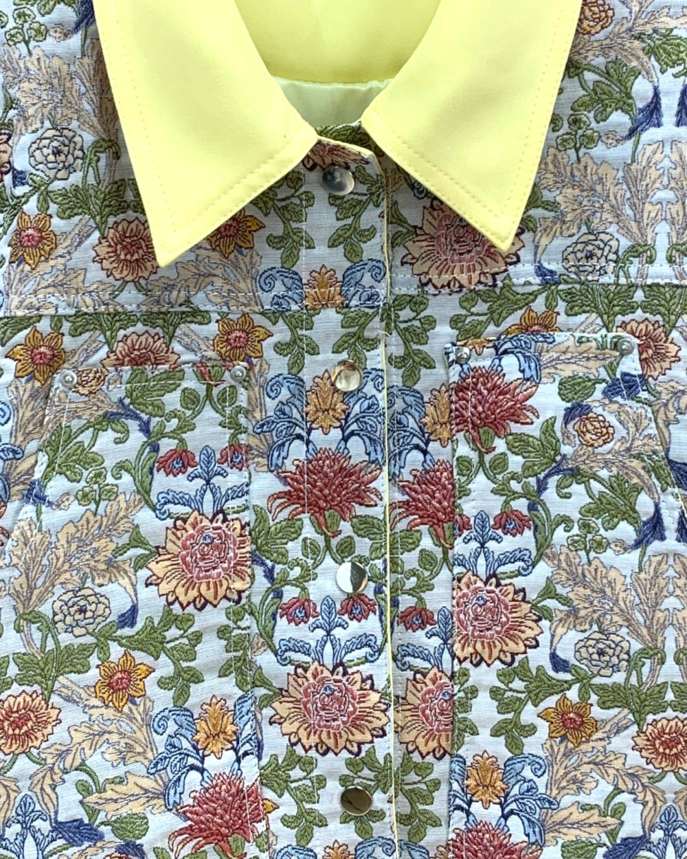 Contrast Collar Floral Jacket - Zilvina