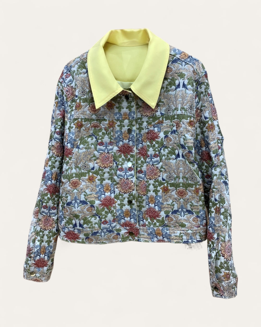 Contrast Collar Floral Jacket - Zilvina
