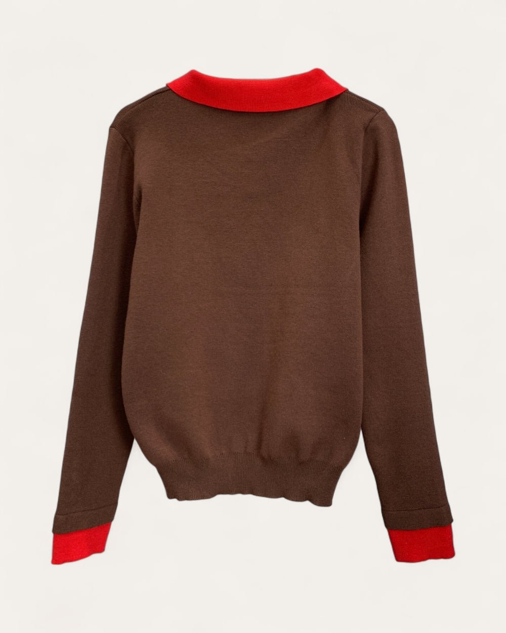 Contrast Collar Knit Top - Zilvina