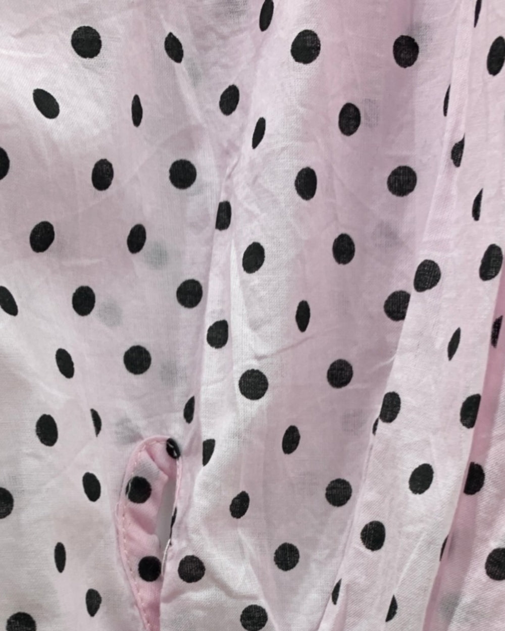 Contrast Collar Polka Dot Button - Down Blouse - Zilvina