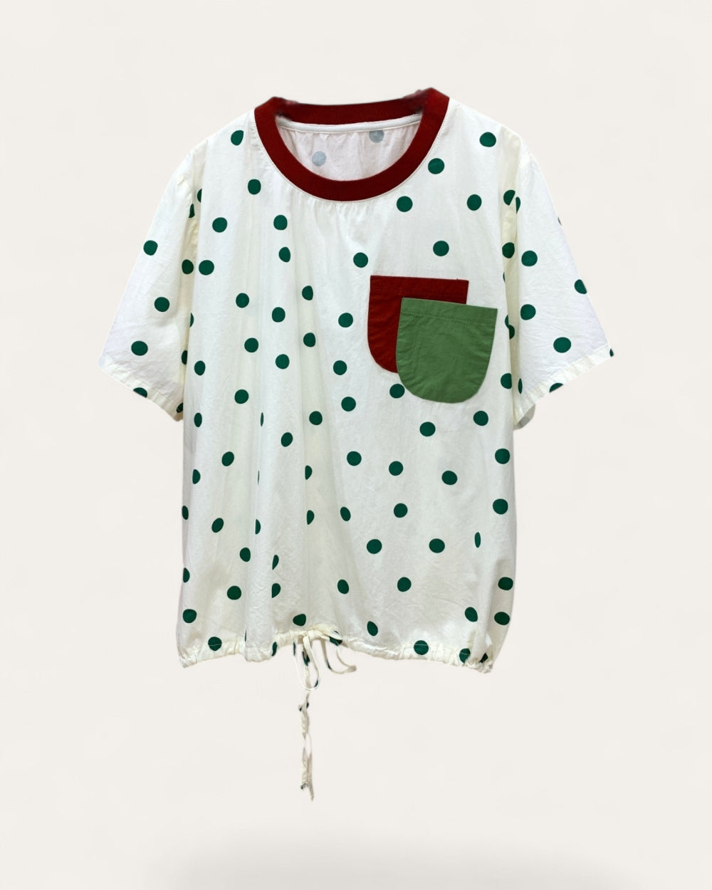 Contrast Pocket Polka Dot Tee - Zilvina