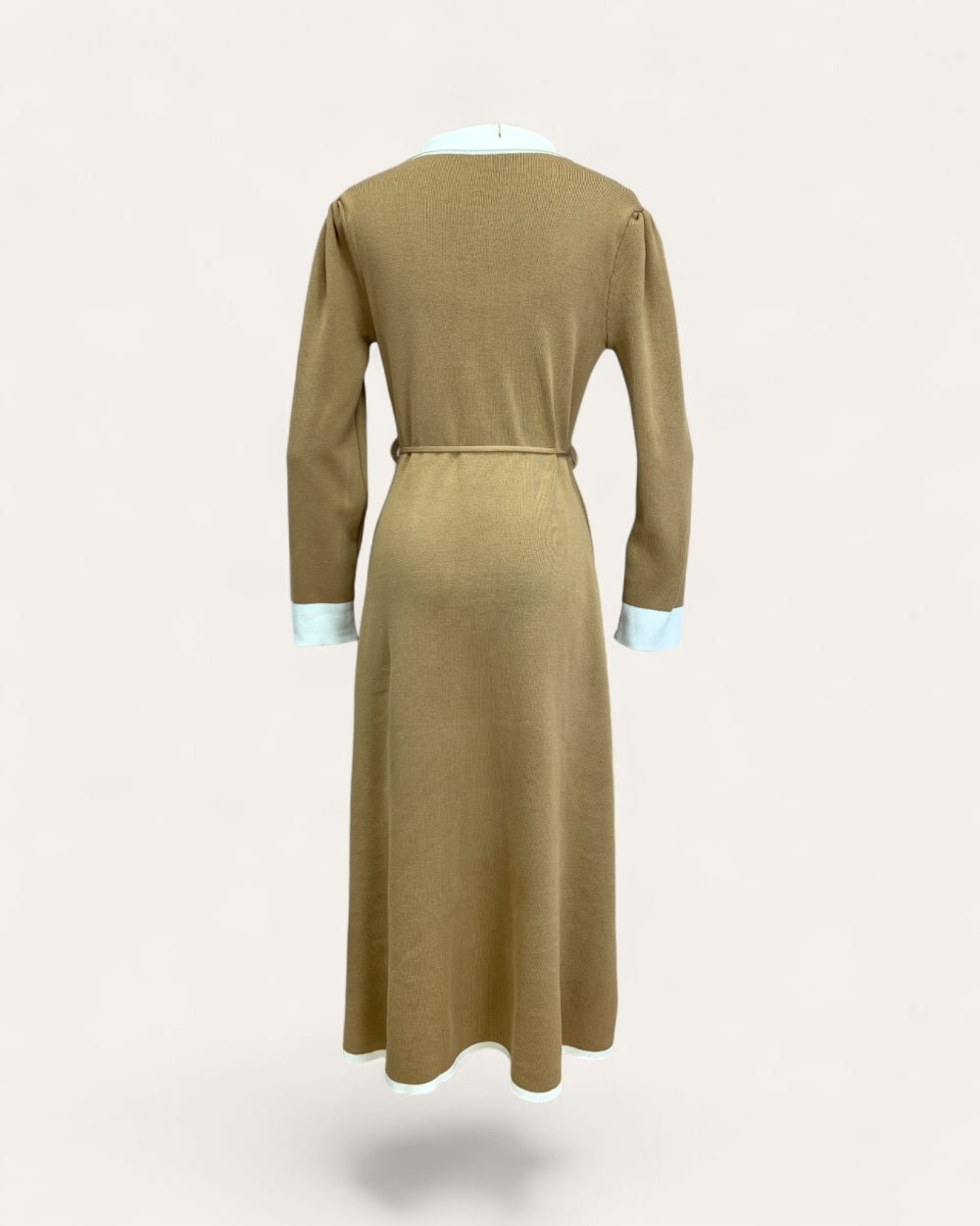 Contrast - Trim Button Midi Dress - Zilvina