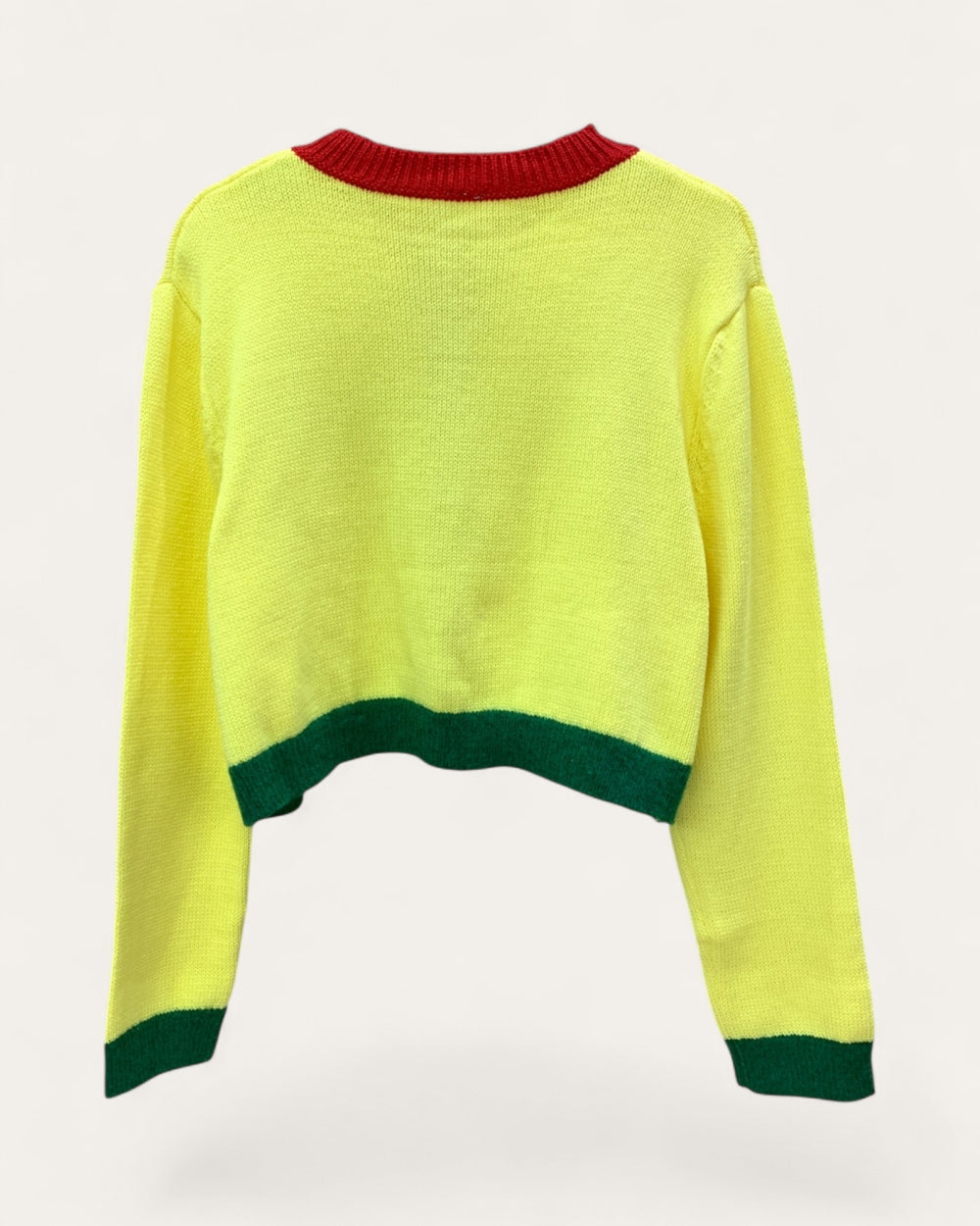 Contrast Trim Cropped Knit Cardigan - Zilvina