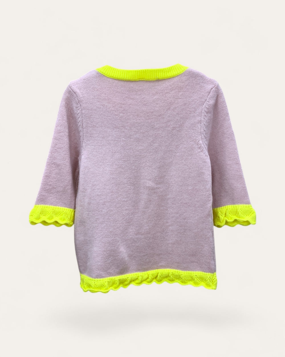 Contrast Trim Short Sleeve Knit Cardigan - Zilvina