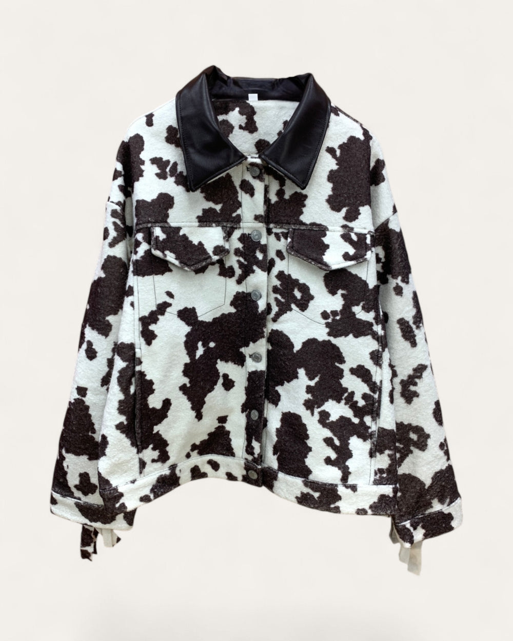 Cow Print Fringe Jacket - Zilvina