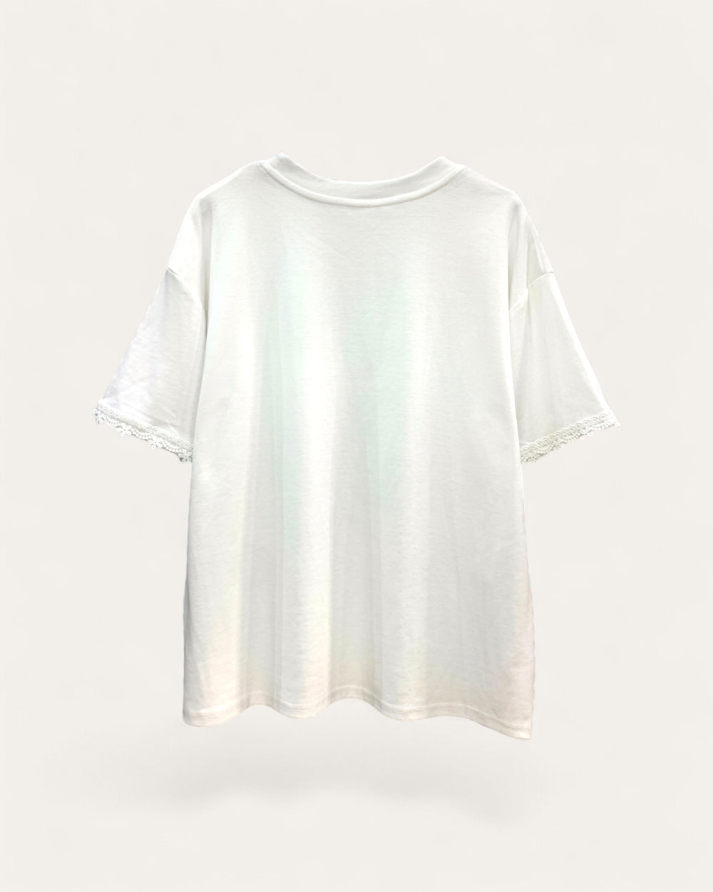 Crochet Lace Overlay Tee - Zilvina