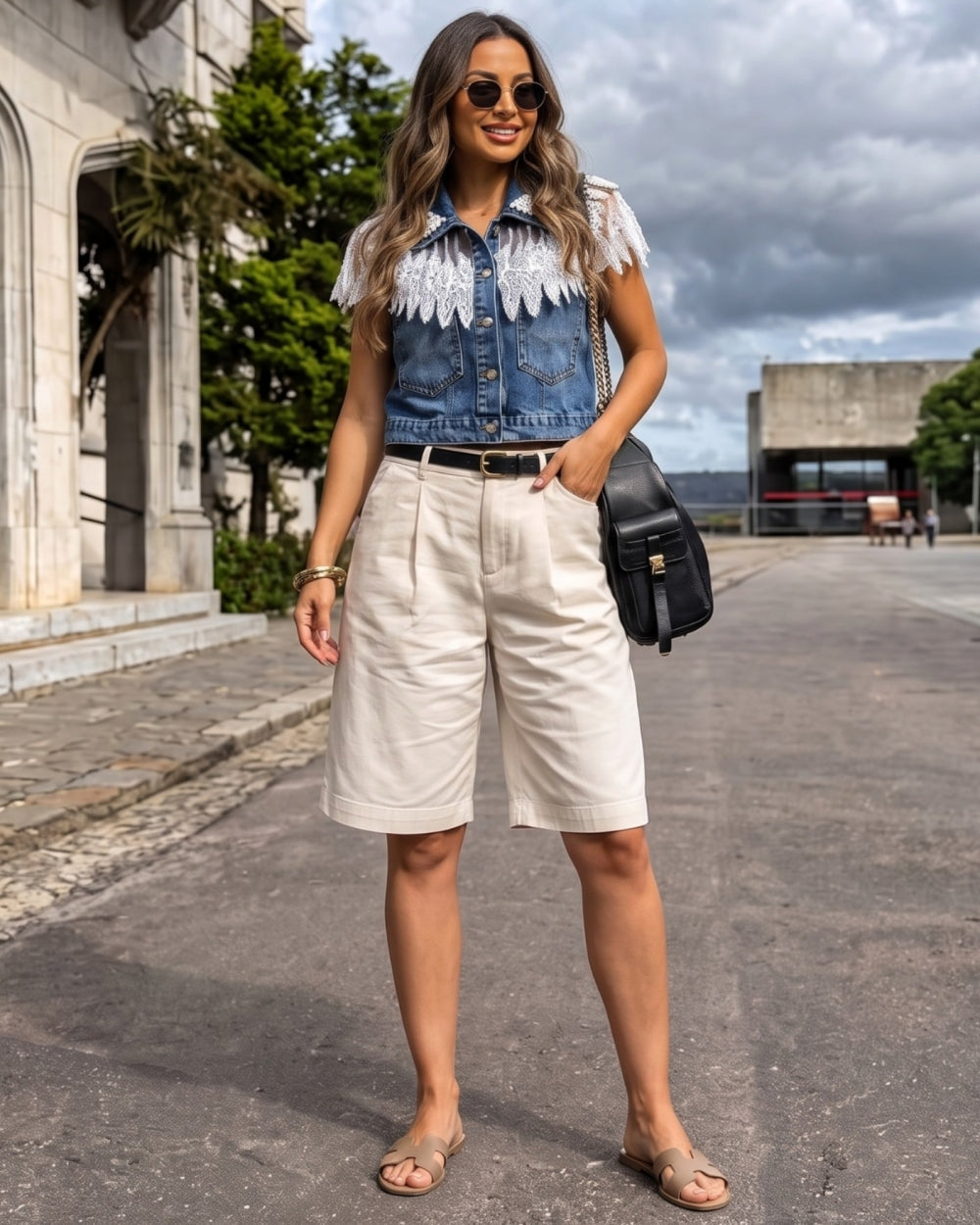 Crystal Fringe Denim Vest - Zilvina
