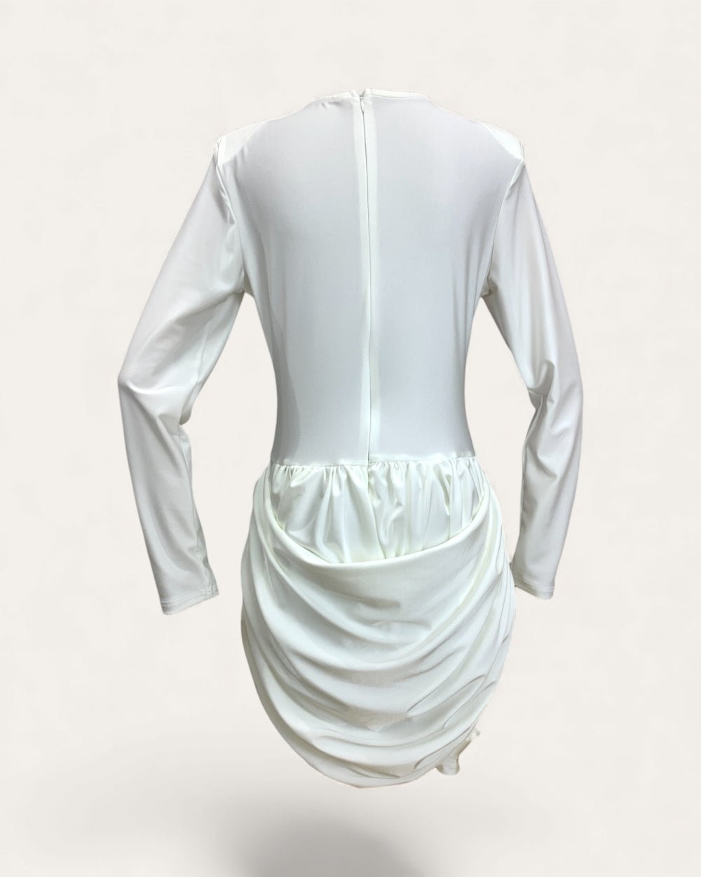 Draped Bead Button Mini Dress - Zilvina