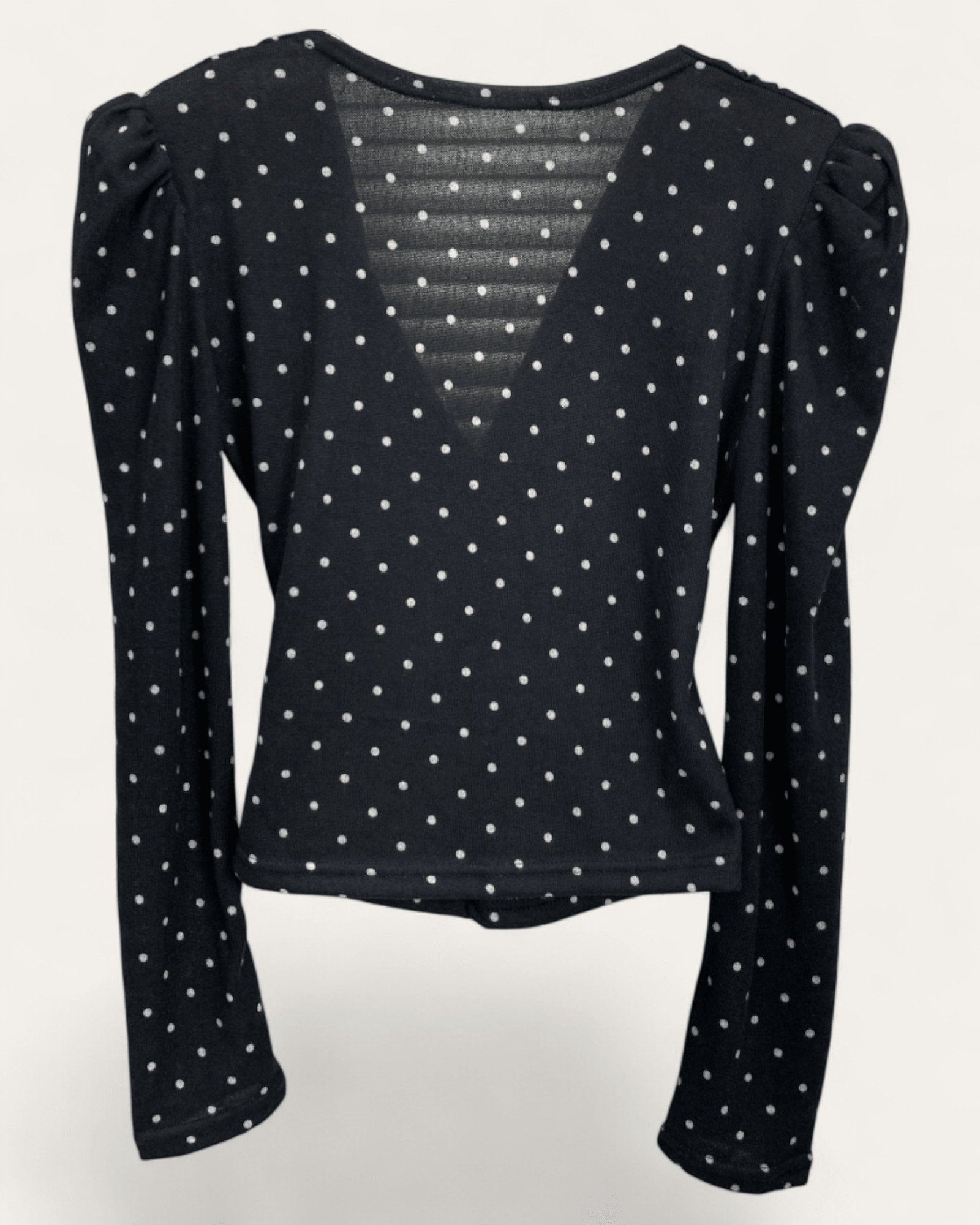 Draped Front Polka Dot Blouse - Zilvina