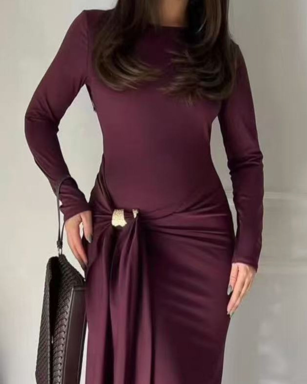 Elegant Gathered Waist Maxi Dress - Zilvina