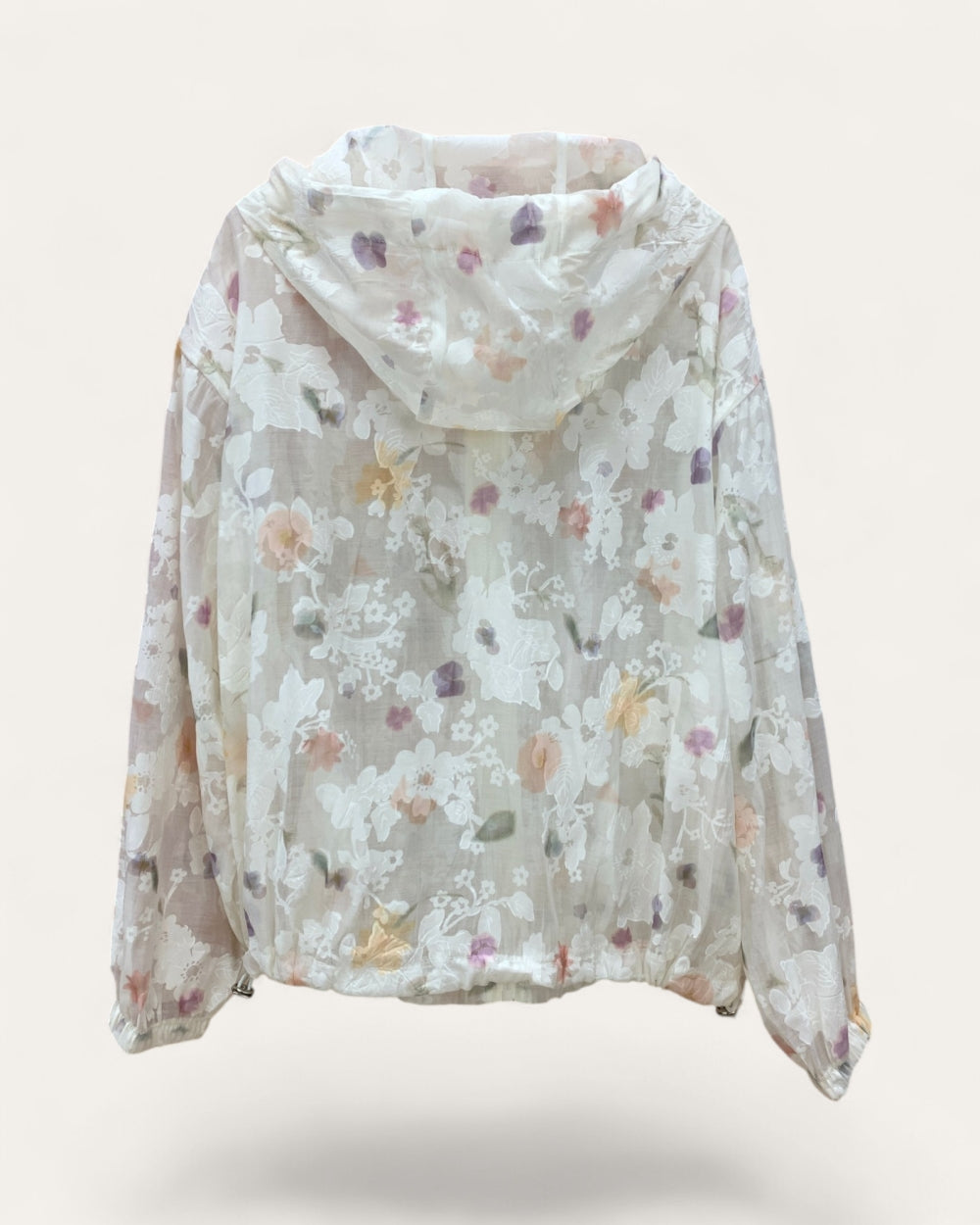Embellished Floral Sheer Hooded Jacket - Zilvina