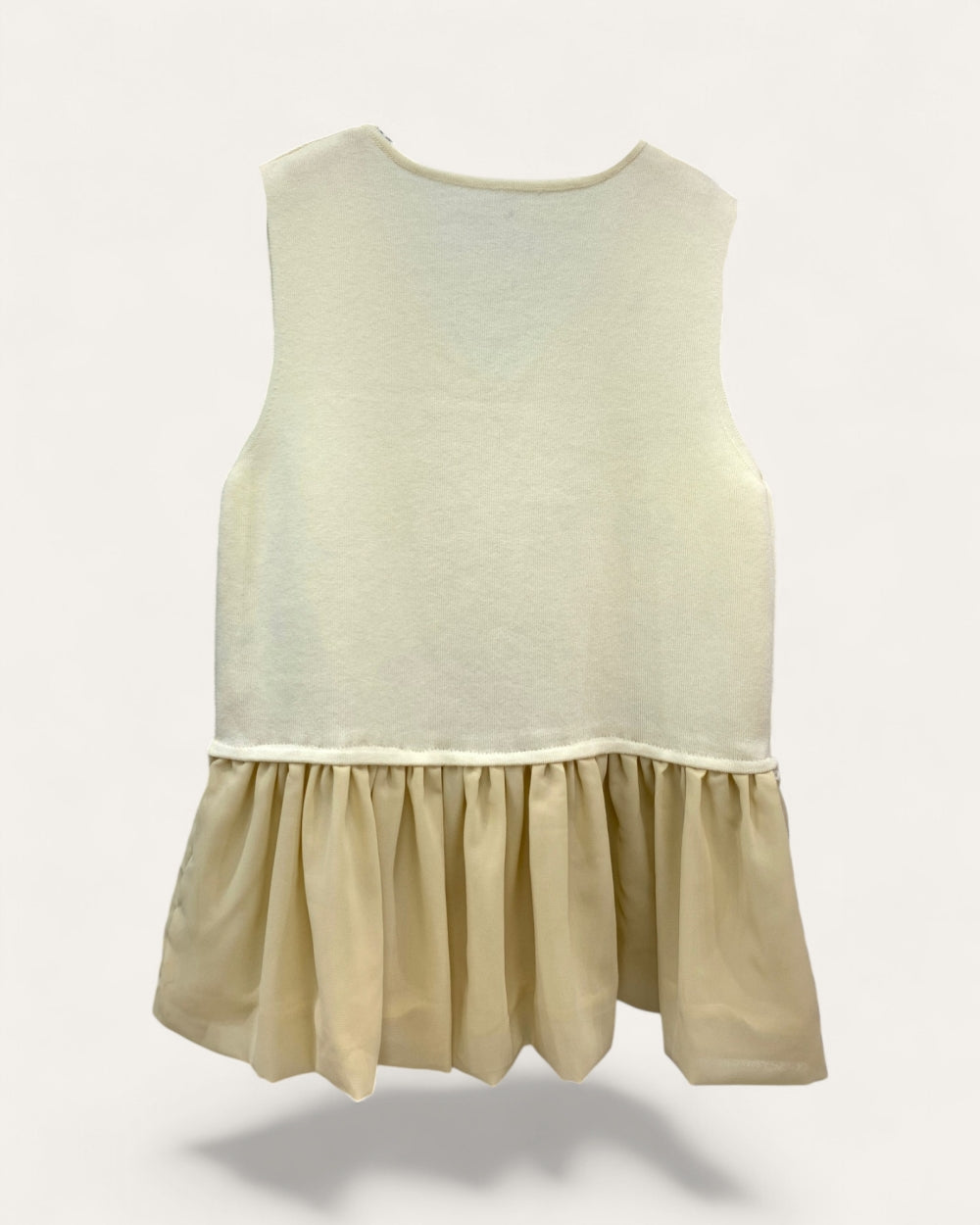 Embellished Peplum Knit Tank Top - Zilvina