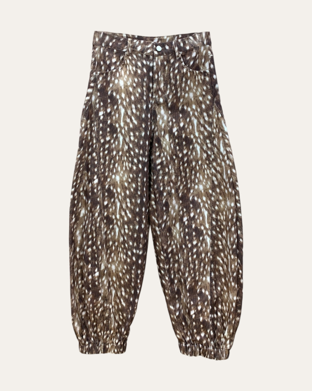 Fawn Print Barrel Pants - Zilvina