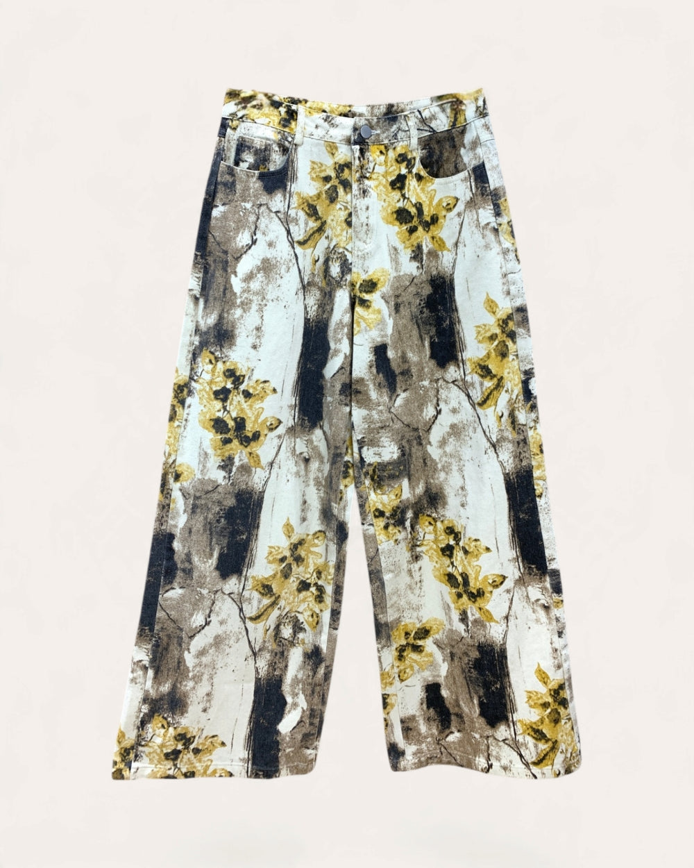 Floral Abstract Wide-Leg Pants - Zilvina