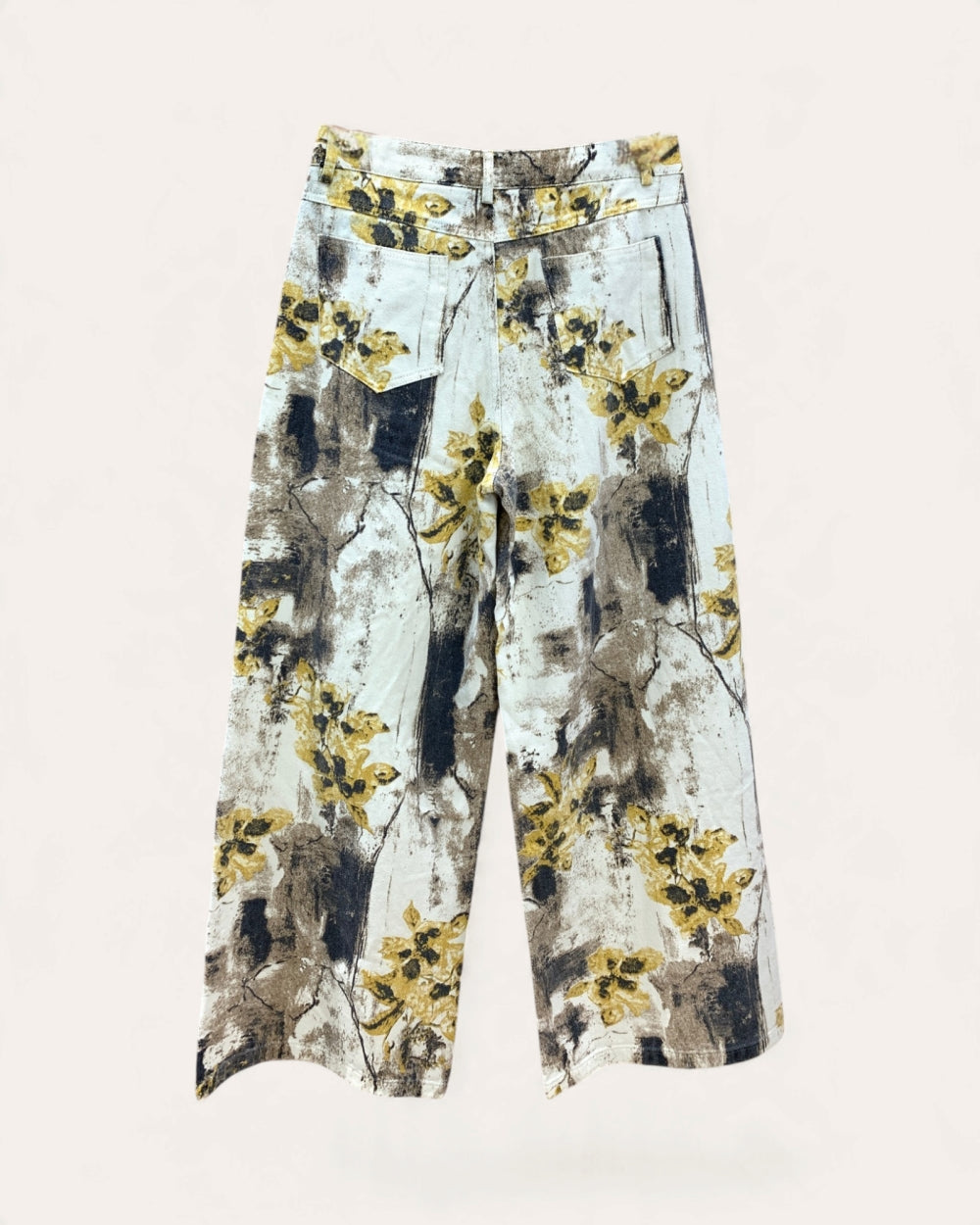 Floral Abstract Wide-Leg Pants - Zilvina