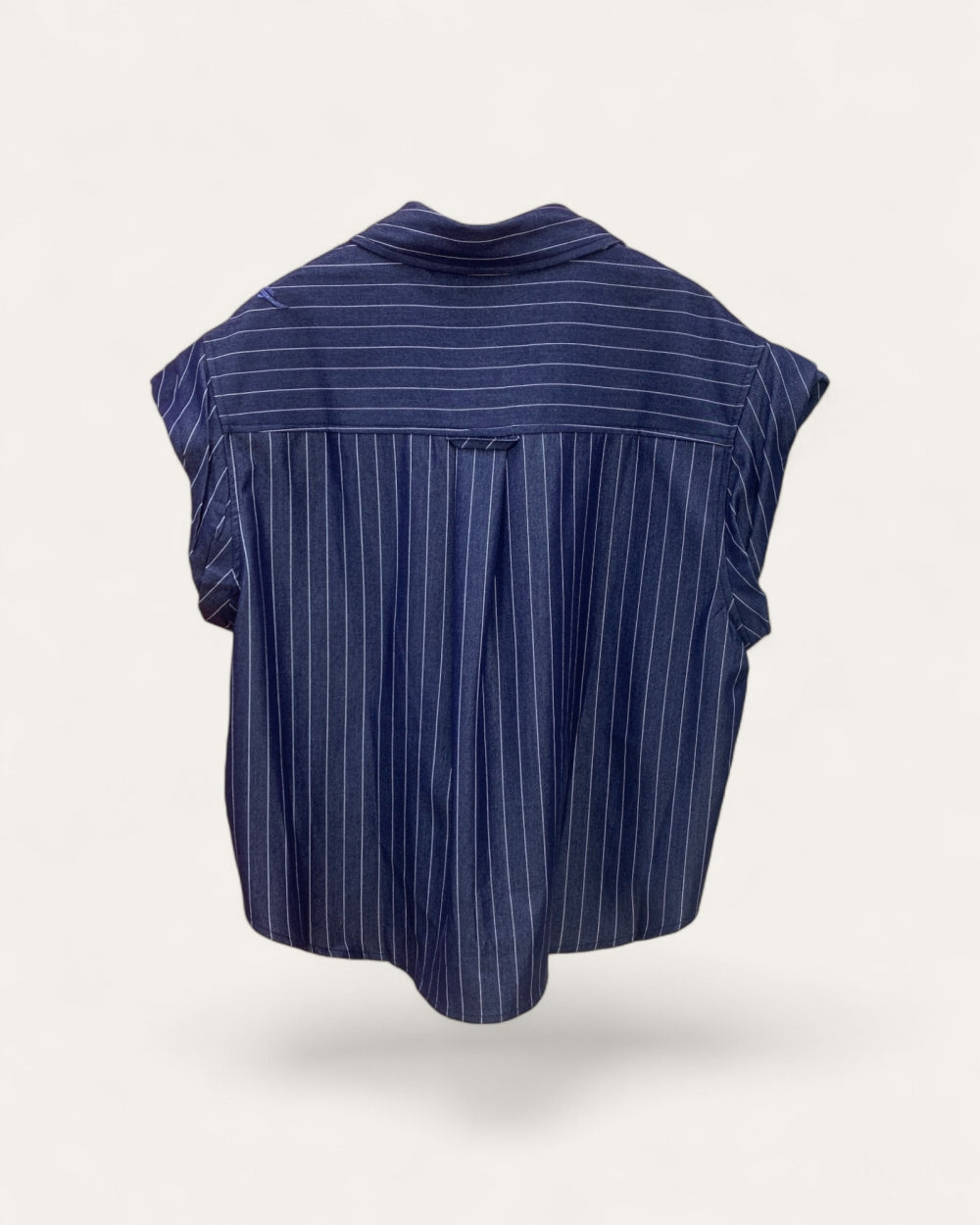 Floral Appliqué Pinstripe Blouse - Zilvina