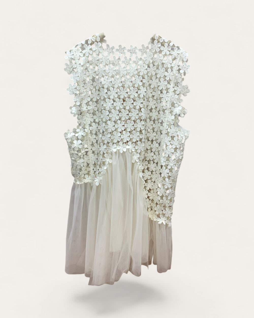 Floral Lace Tulle Peplum Blouse - Zilvina