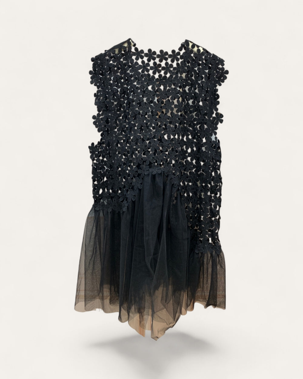 Floral Lace Tulle Peplum Blouse - Zilvina
