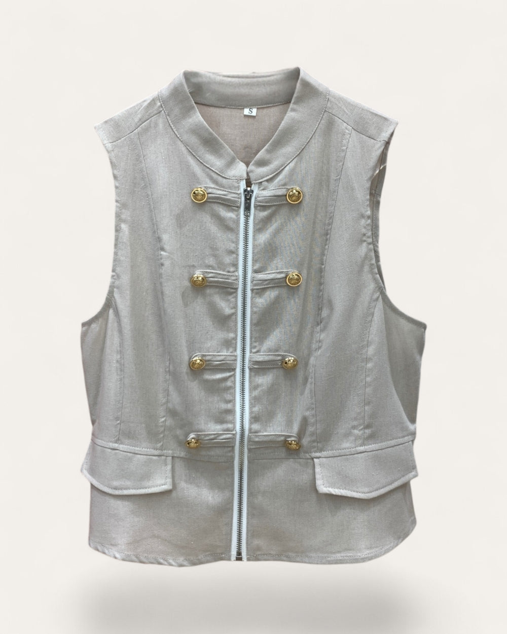 Gold Accent Utility Vest - Zilvina