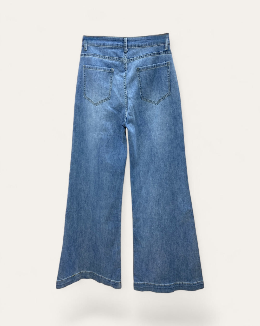 Graphic Belt Print Wide Leg Jeans Stretch - Zilvina