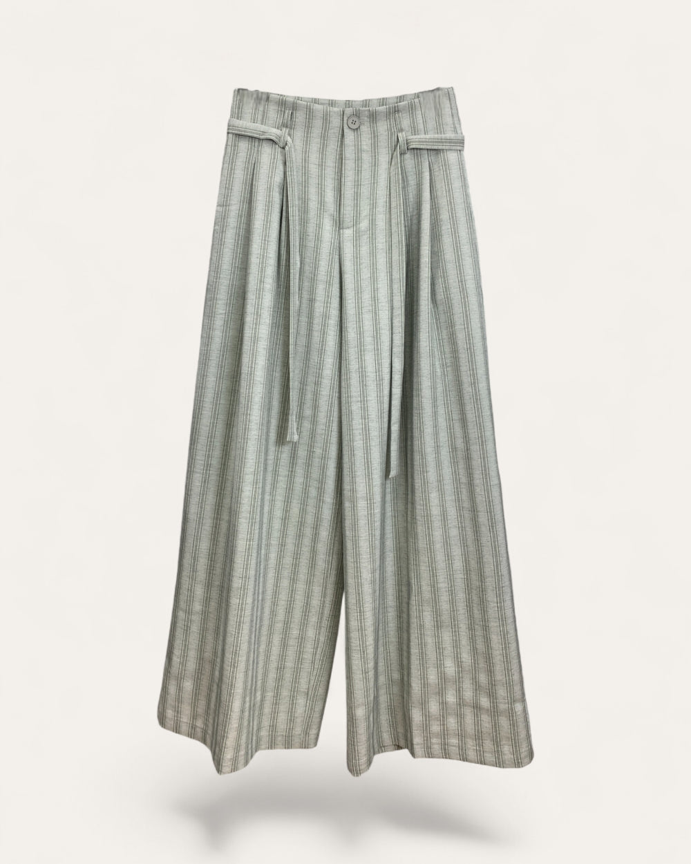 Grey Stripe Wide Leg Pants - Zilvina