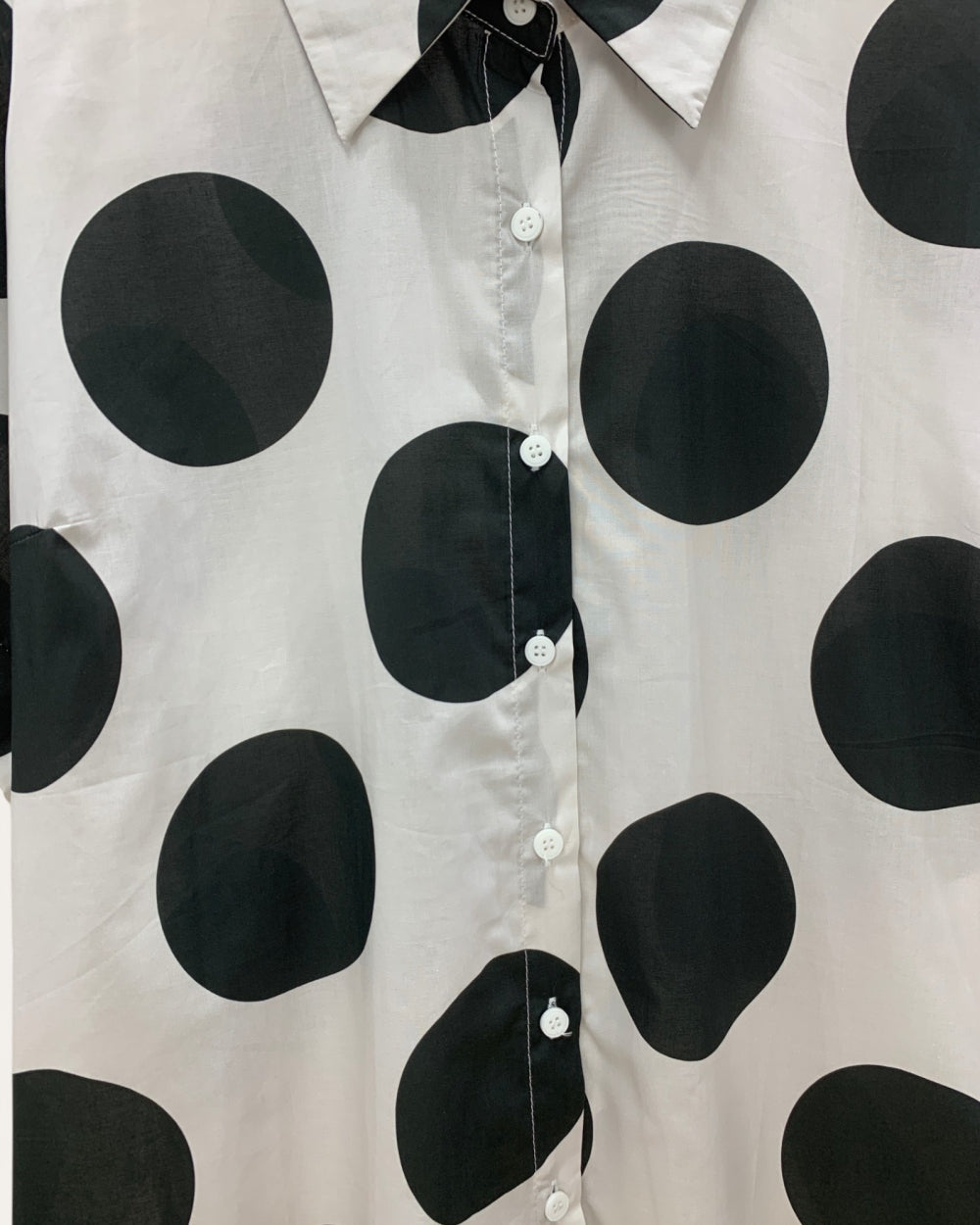 Harper Oversized Polka Dot Satin Shirt - Zilvina