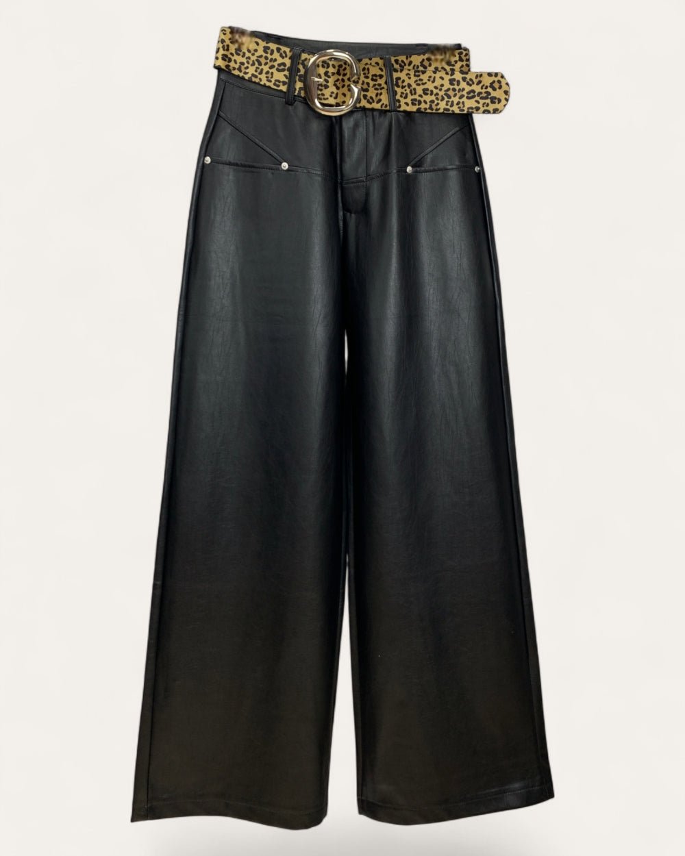 High - Rise Coated Wide - Leg Pants - Zilvina