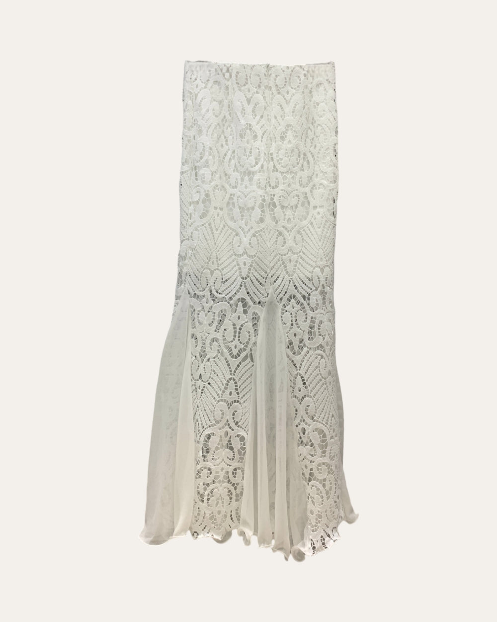 High - Waisted Lace Panel Flare Pants - Zilvina