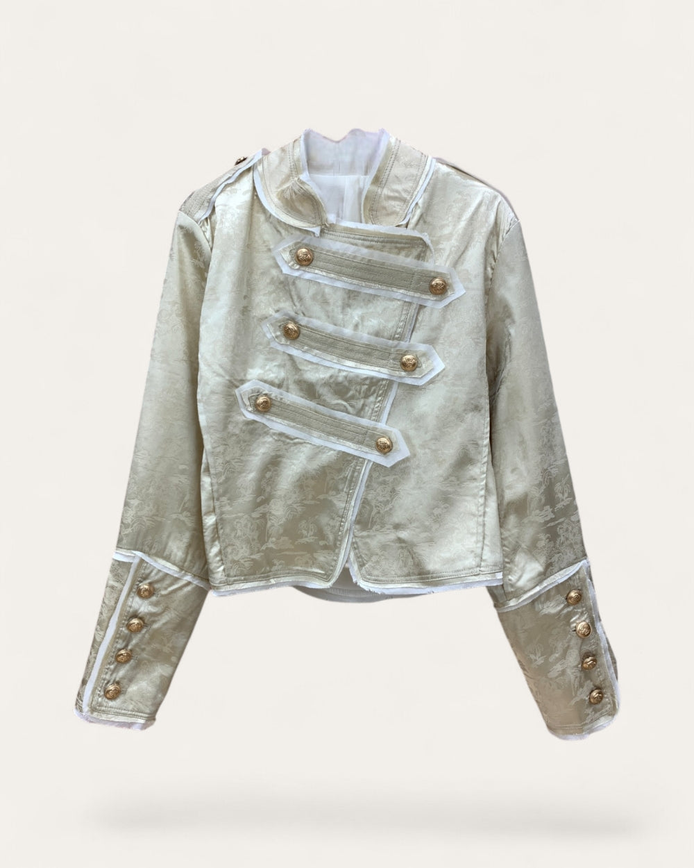 Jacquard Military Crop Jacket - Zilvina