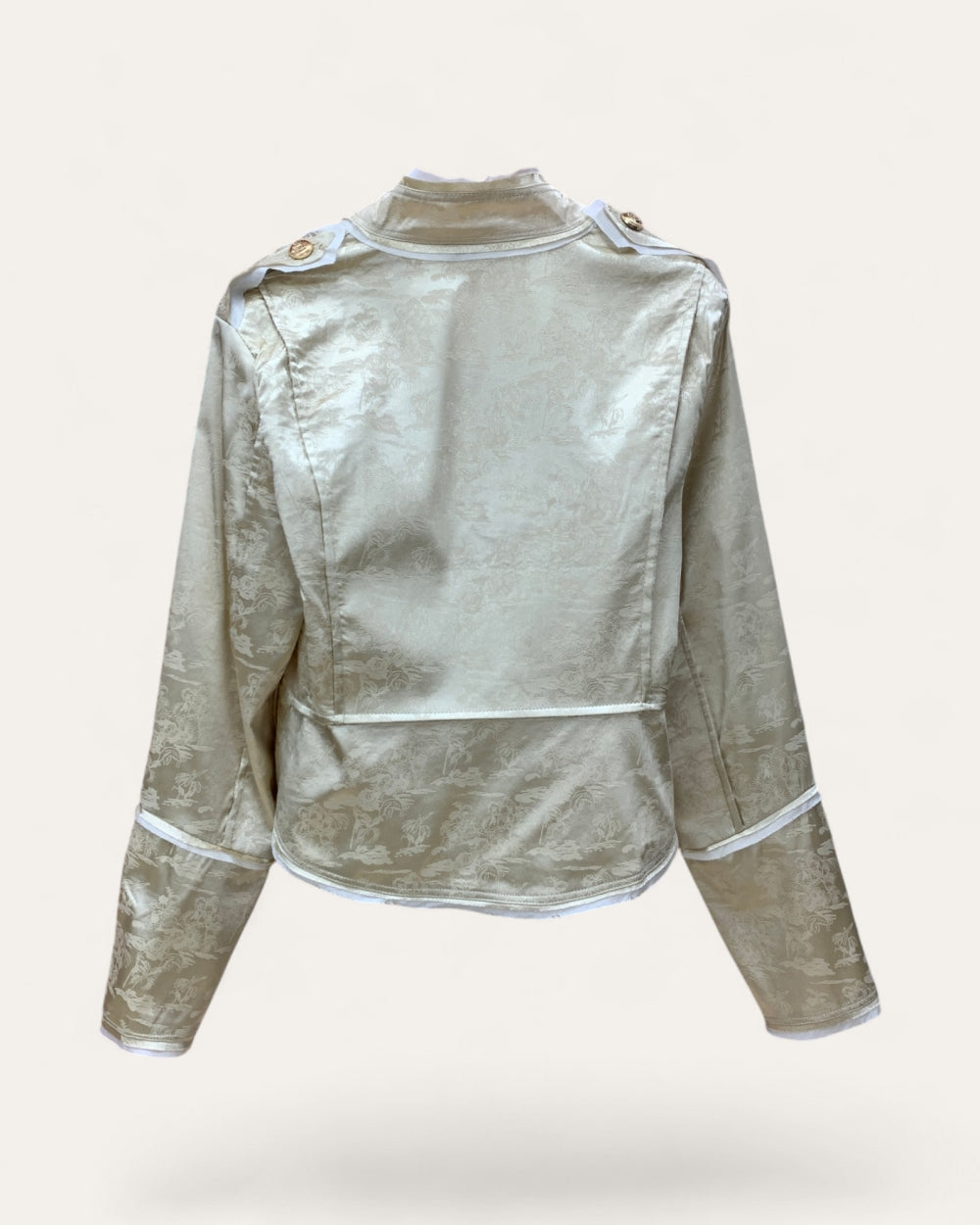 Jacquard Military Crop Jacket - Zilvina
