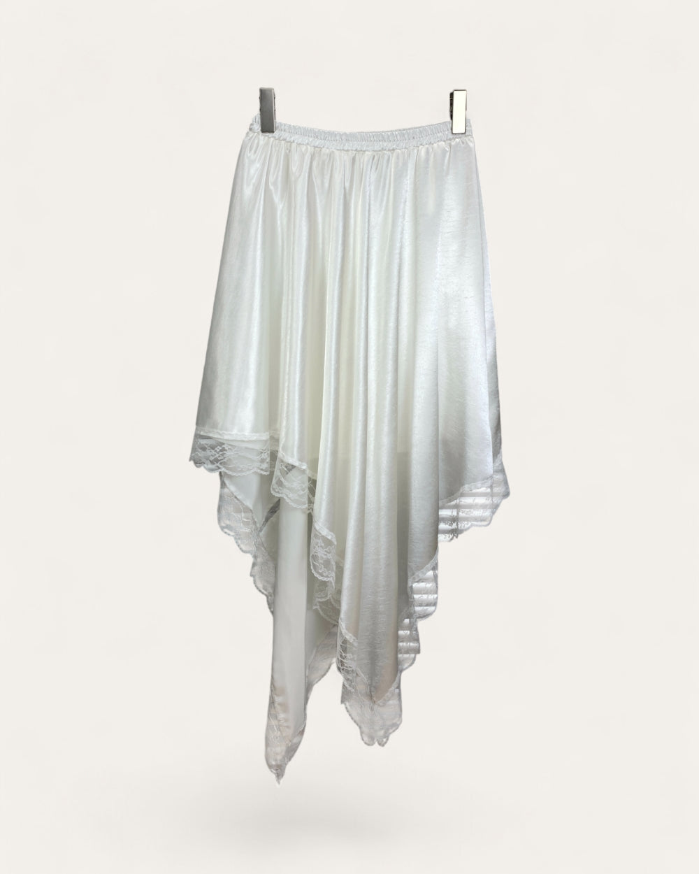 Lace Hem Layered Midi Skirt - Zilvina