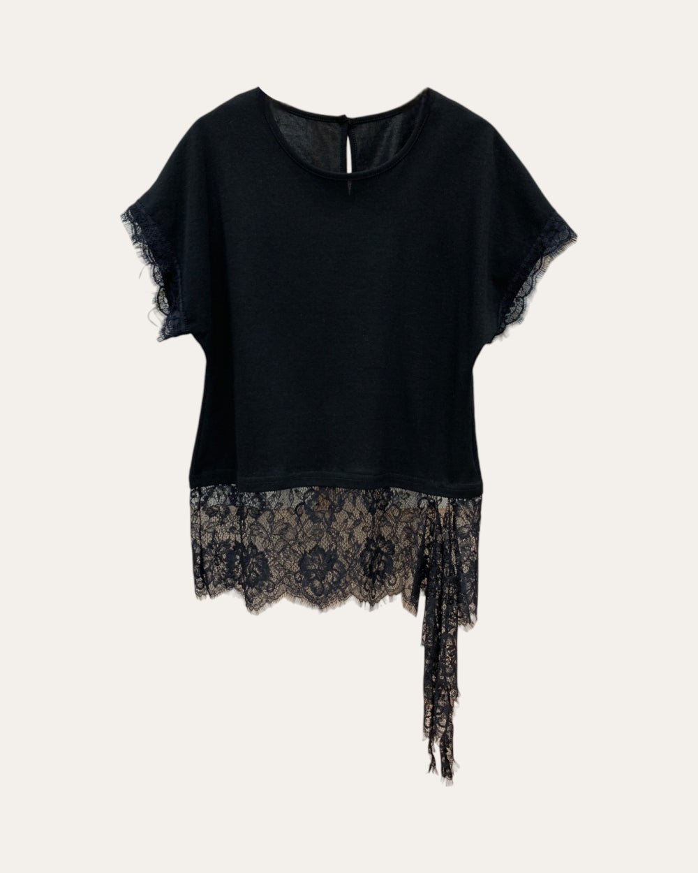 Lace Hem Layered Top - Zilvina