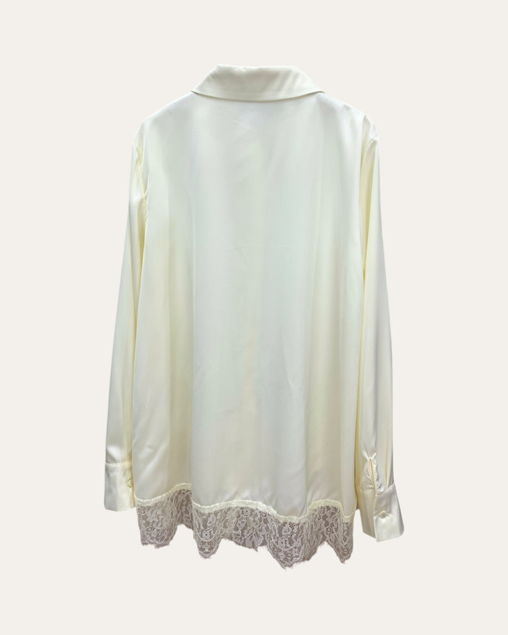 Lace Hem Minimalist Shirt - Zilvina