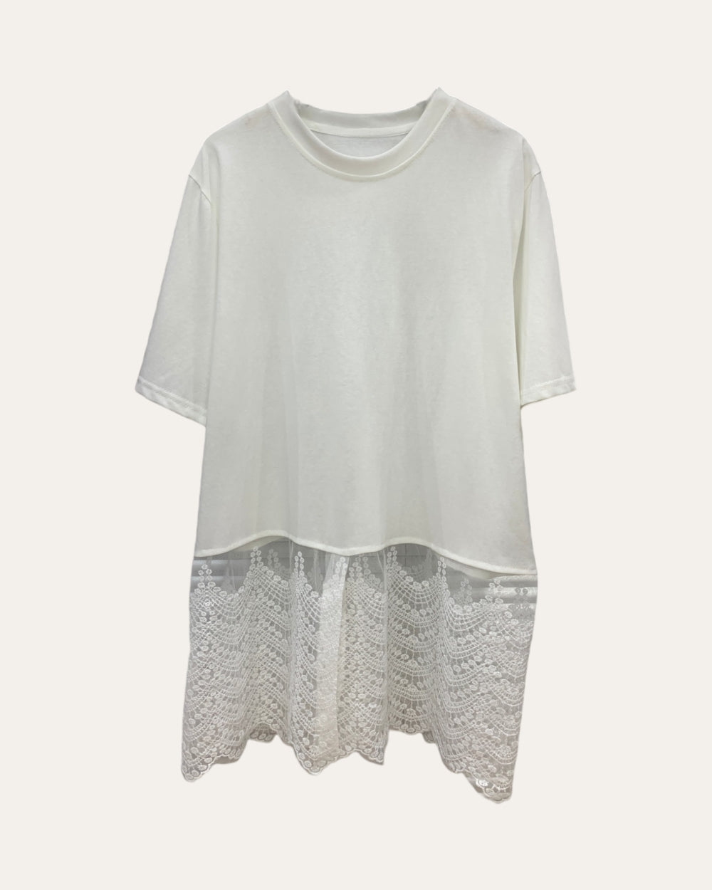 Lace Hem T-Shirt - Zilvina