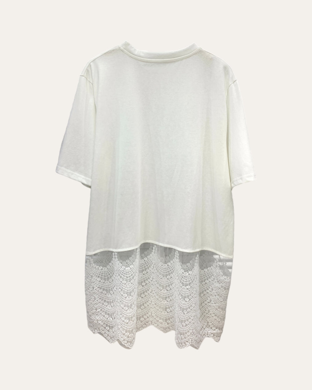 Lace Hem T-Shirt - Zilvina