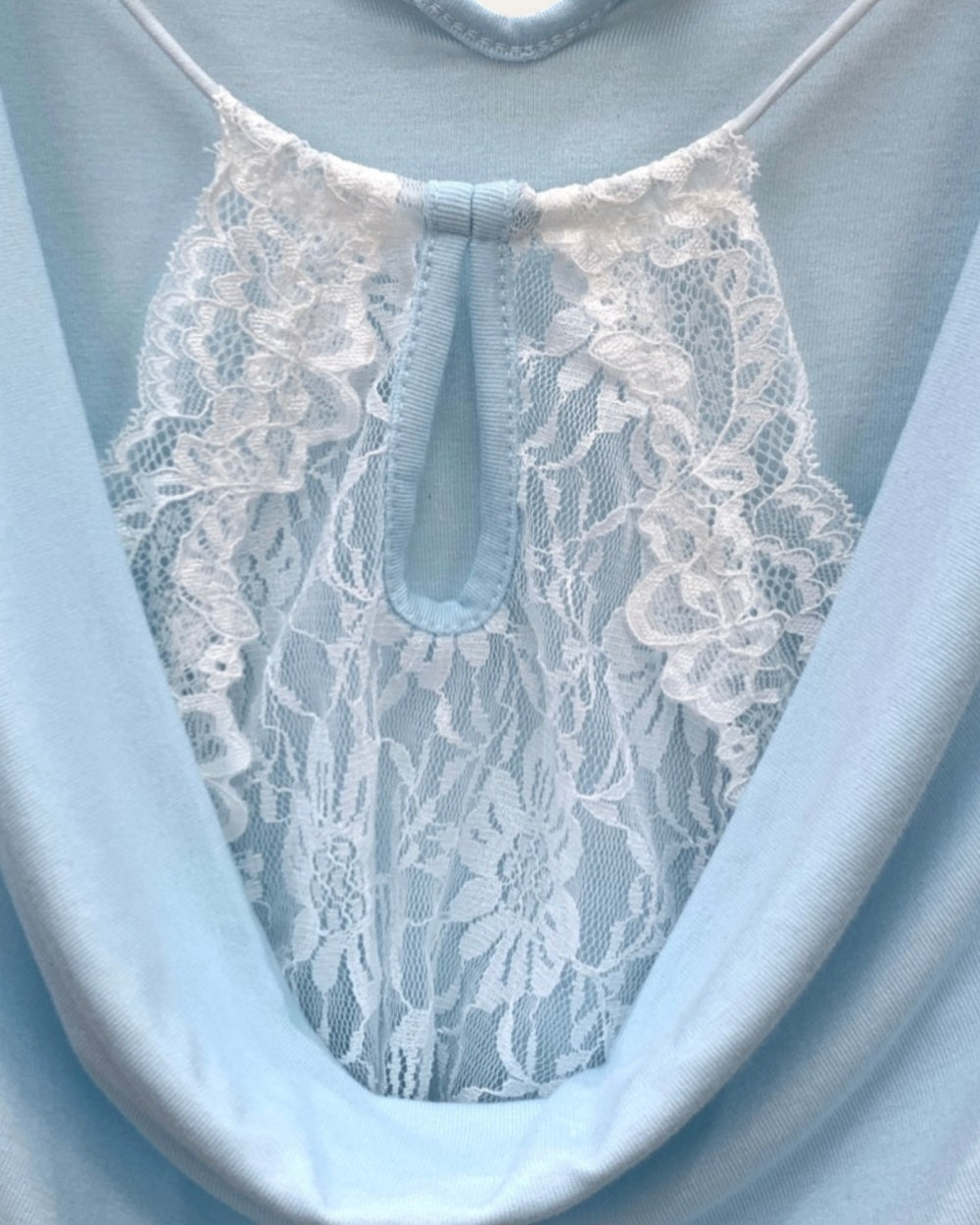 Lace Insert Open Back Long Sleeve Top - Zilvina