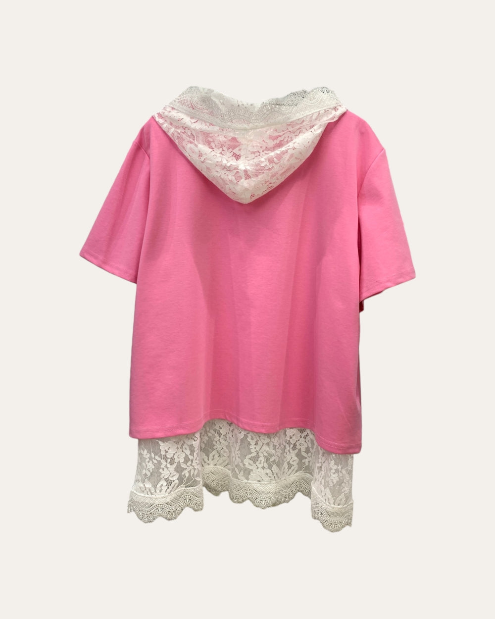 Lace Layer Graphic Tee Top - Zilvina