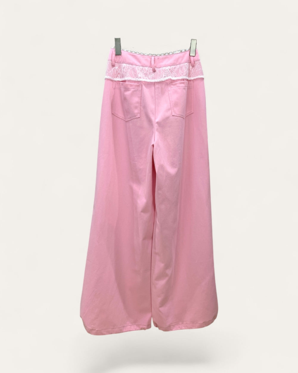 Lace Overlay Wide - Leg Track Pants - Zilvina